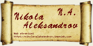 Nikola Aleksandrov vizit kartica